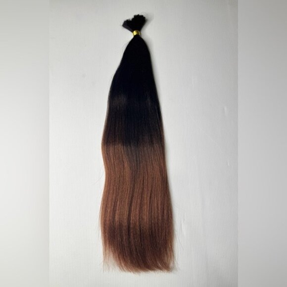 Other - Zury Micro yaki Perm 24” Bulk Hair Extensions 100% Human Hair Black / Auburn NWT